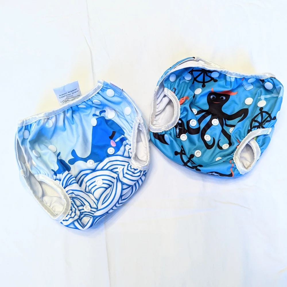 Blue Ocean-Themed Kids Swim Diapers